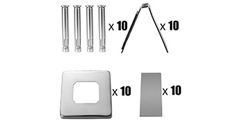 VEVOR Glass Railing Clamp 10PCS, Glass Railing 3.8x3.8x6.3 inch, Glass Clamp 304 Stainless Steel Silver for Glass Thickness 3/10" (8 mm) to 1/2" (12 mm), Balcony, Garden, Deck Handrail, Stair