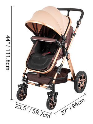 VEVOR Luxury Newborn Carriage Infant Travel Car Foldable Pram Baby Stroller  Pushchair