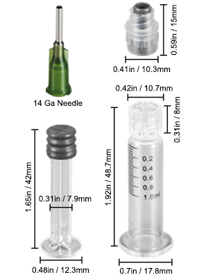Seringue en verre de 1 ml à 100 ml Luer Lock Head Seringue injecteur en  verre réutilisable