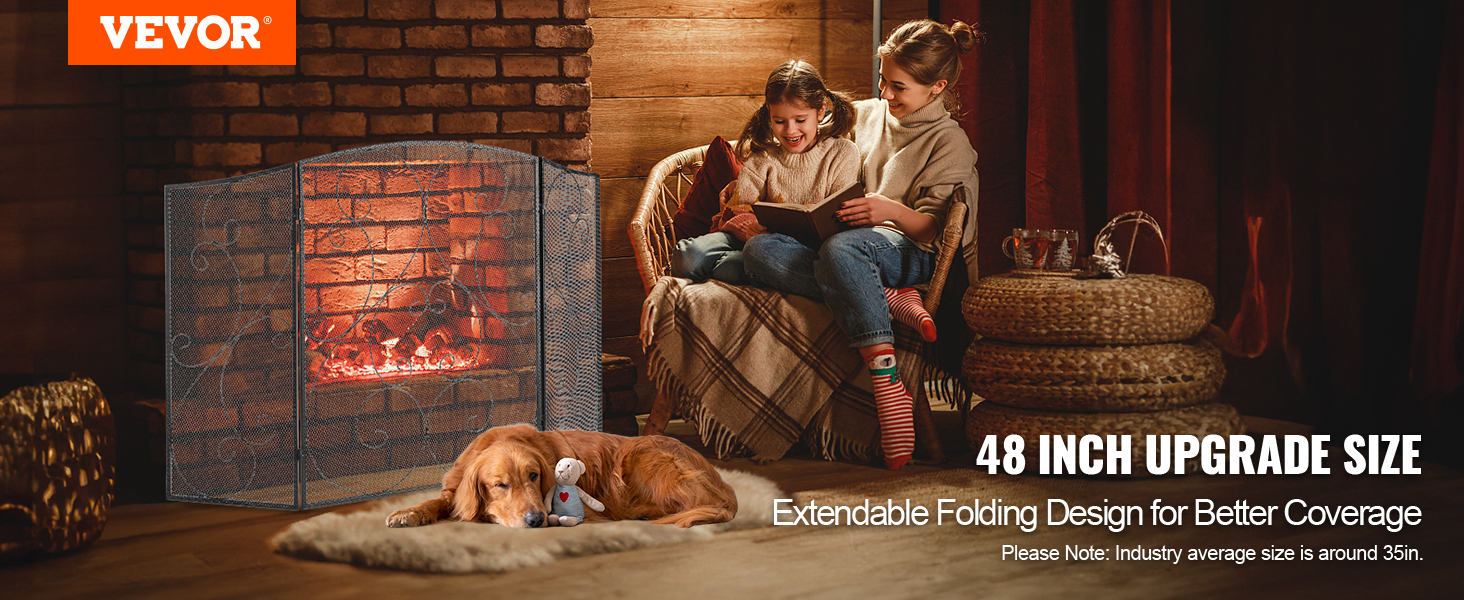 Relaxdays Pare-étincelles pour cheminée Acier, Grille anti étincelles,  Panneau protection cheminée Hxlenv.52,5x97cm,noir