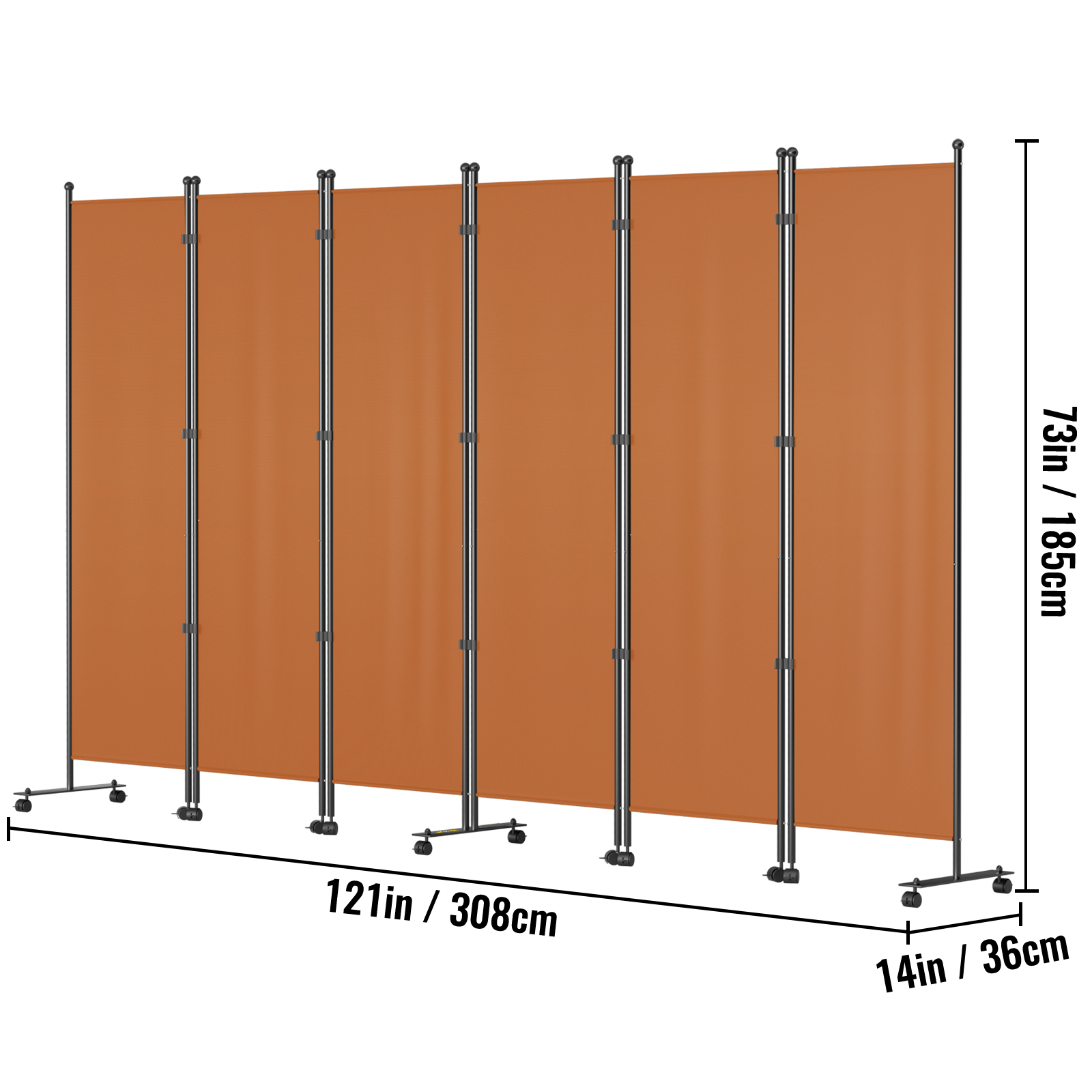Office Partition Room Divider Wall71"x72"/142"x72" Gray/Brown/Cream - Picture 81 of 170