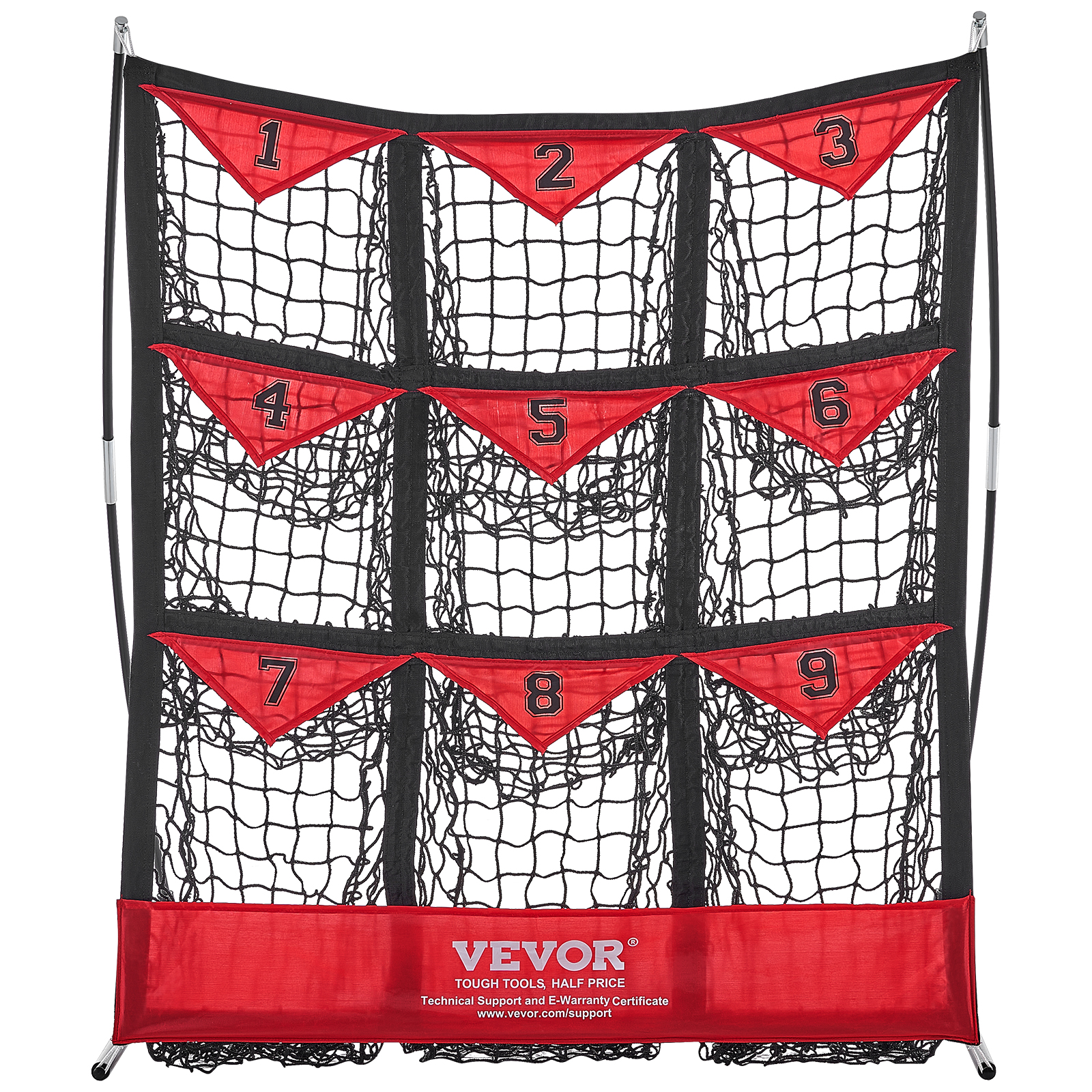 VEVOR 9 Hole Baseball Softball Pitching Net 9 Pocket Hitting Practice