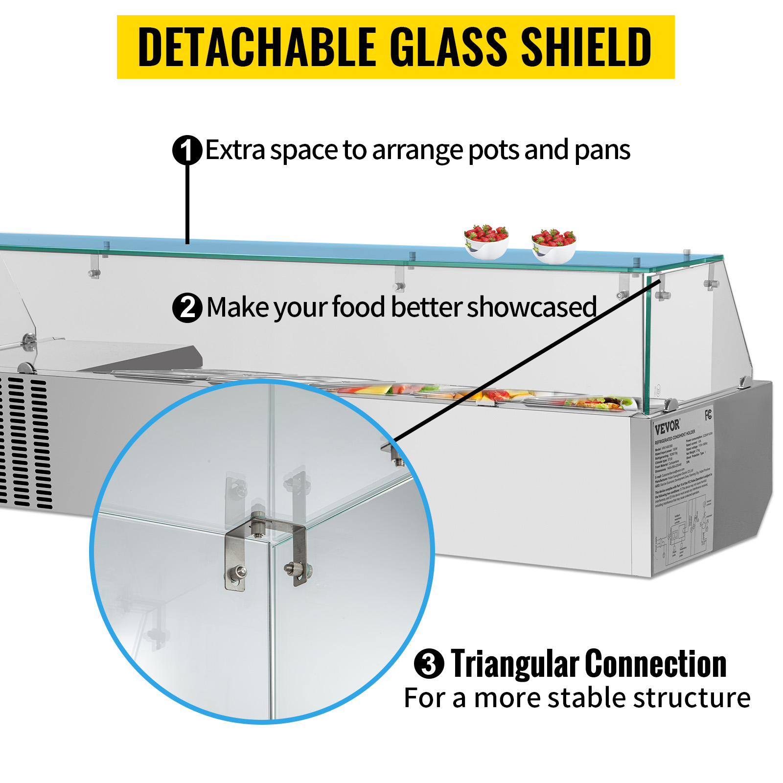 Refrigerated Condiment Prep Station, 40-Inch, 7.8Qt Sandwich Prep