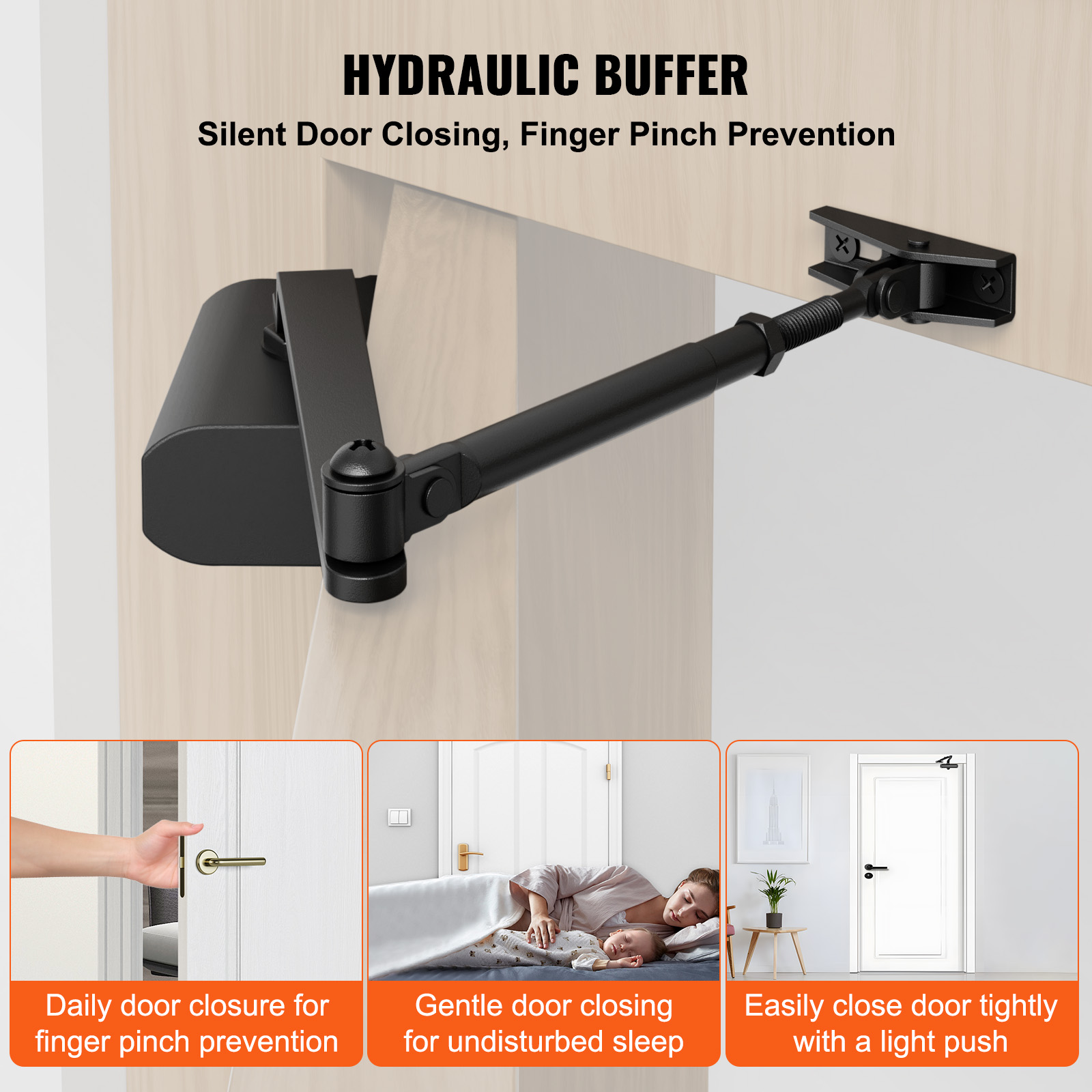 VEVOR 100-330lbs Commercial Door Closer Heavy Duty Residential Hydraulic Auto - Picture 53 of 122