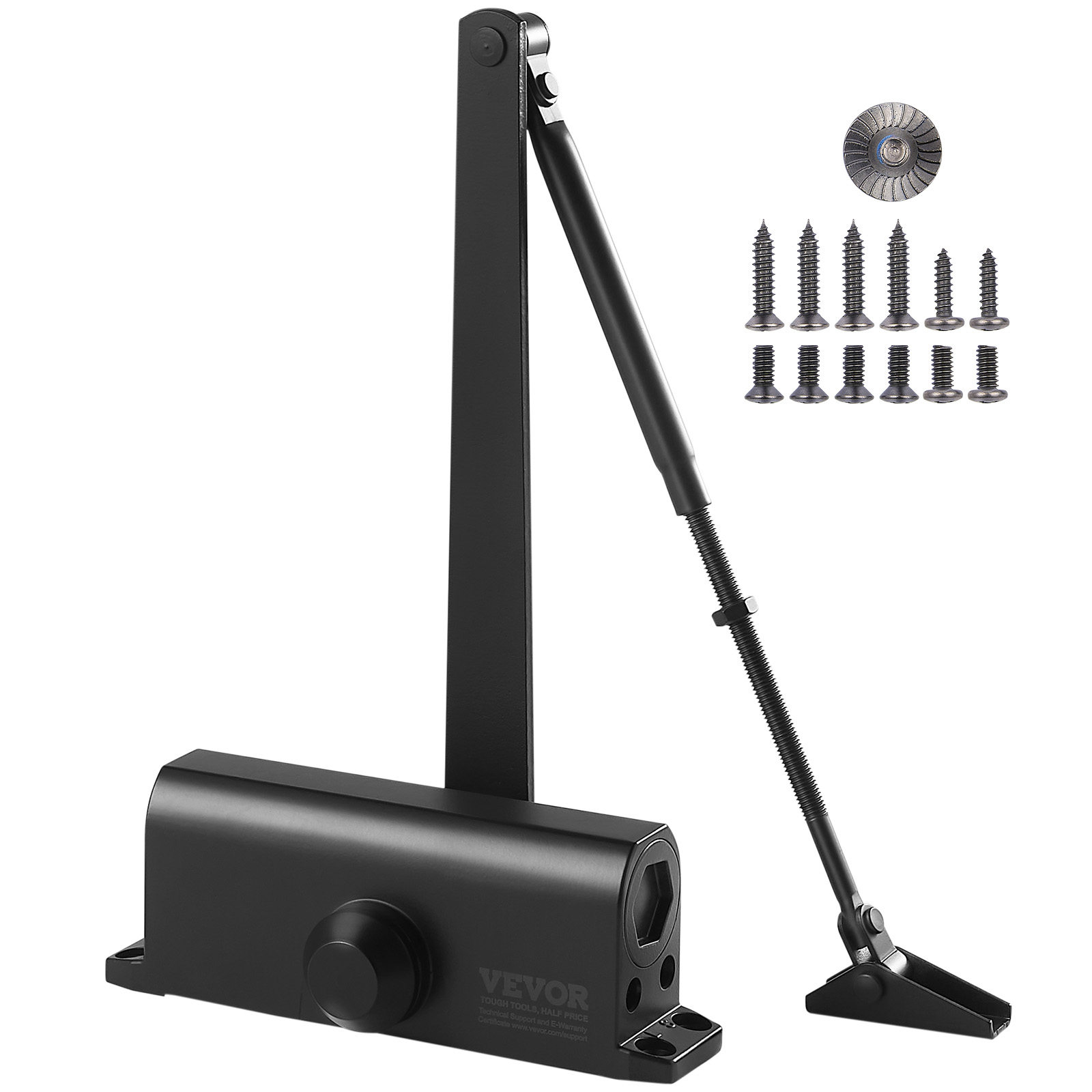 VEVOR 100lb Commercial Door Closer - Heavy Duty Hydraulic, Adjustable Speed, Black, D202 Model