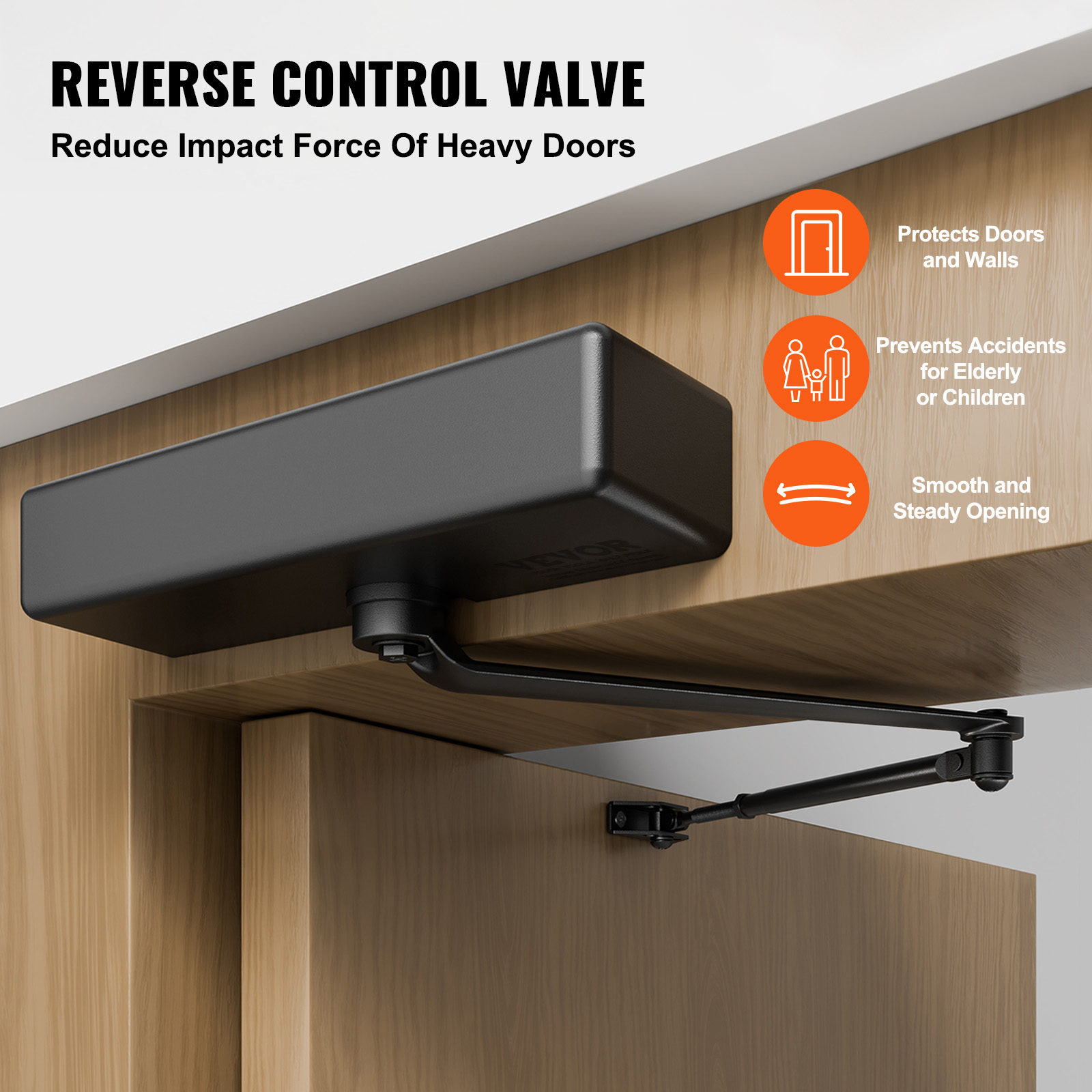 VEVOR 100-330lbs Commercial Door Closer Heavy Duty Residential Hydraulic Auto - Picture 77 of 122