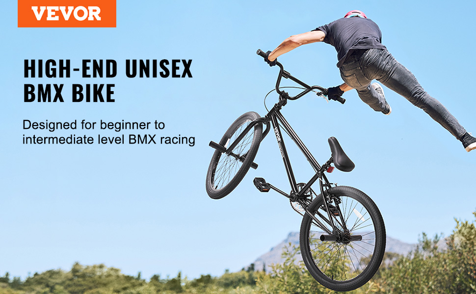 VEVOR 24Inch BMX Bike Freestyle Bike Men Kids BMX Bicycle HiTen Steel