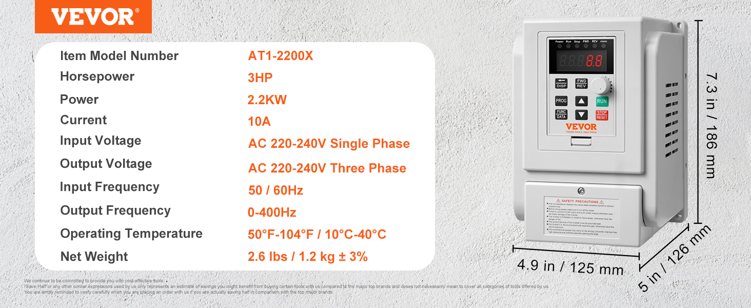 VEVOR Variador de frecuencia, AC 220V Entrada 3KW Convertidor inversor de  variador CNC de frecuencia variable, VFD 4HP Entrada de 1 o 3 fases, Salida