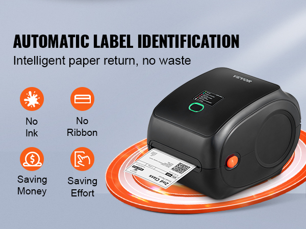 VEVOR Direct Bluetooth Thermal Label Printer HD(300DPI), All in One BT-USB  Cable Dual-use Shipping Label Printer w/Automatic Label Recognition,  Support Windows/MacOS/Linux/Chromebook/Android/iOS