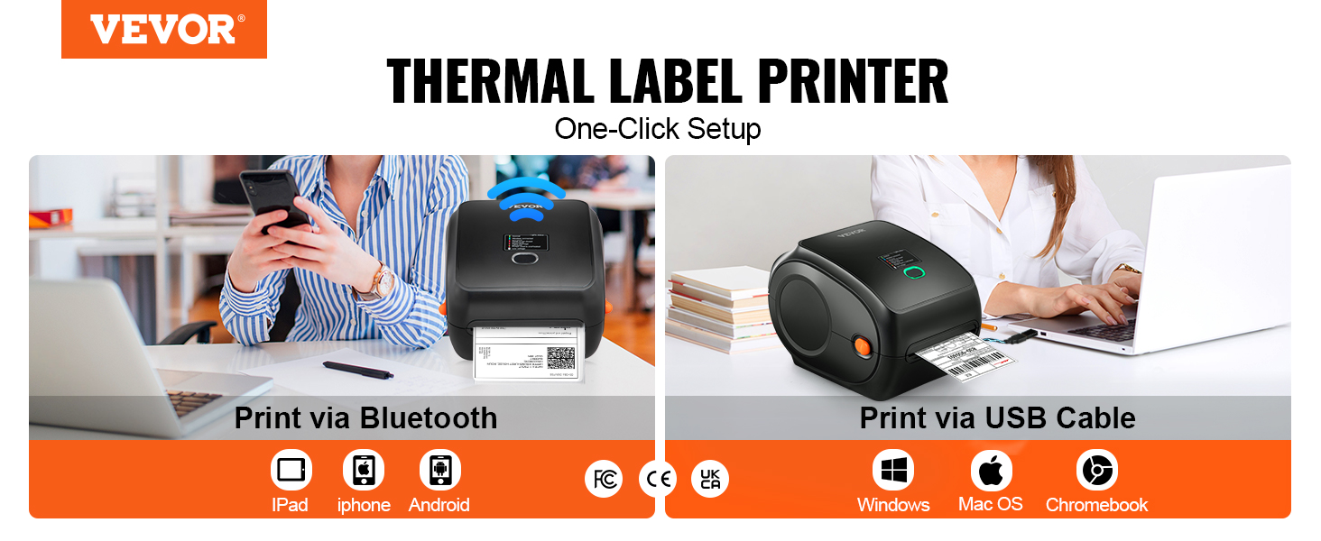  VEVOR Thermal Label Printer, 4x6 Label Printer for