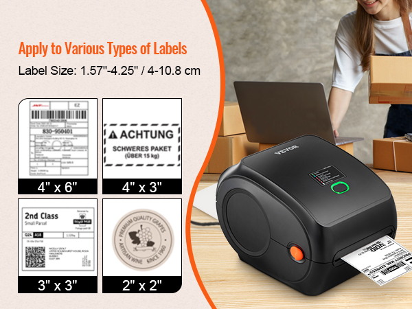 CARAVPOS - Etichetta 80Mm imprimante thermique Scontrino Mini Transfer Stampanti  portatili 4X6 300Dpi A4 Stampante termica Altro Stampante Pos