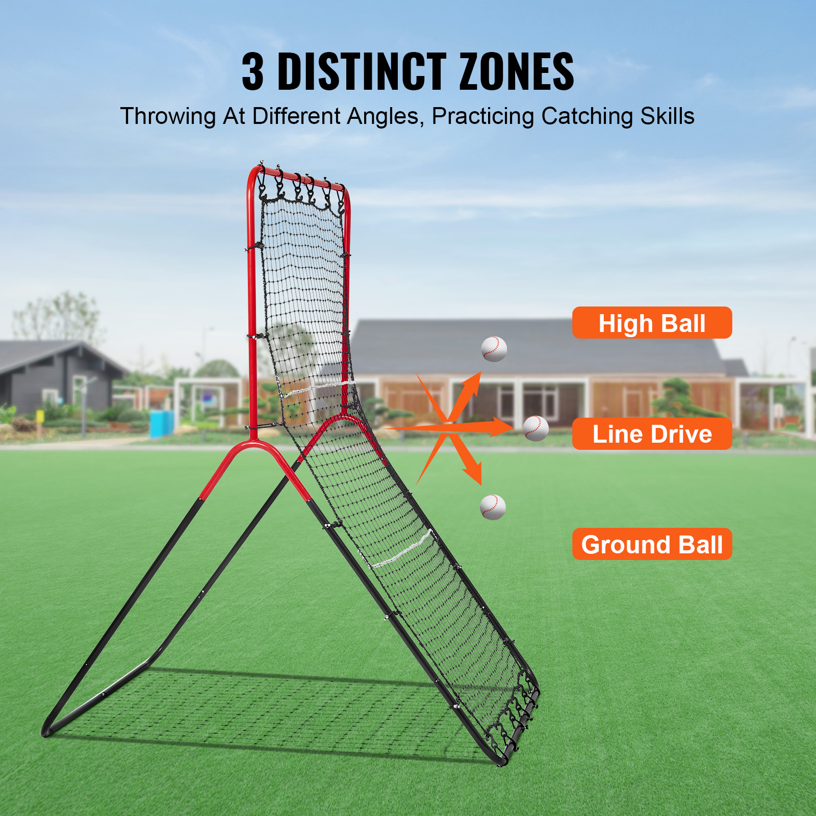 VEVOR Baseball And Softball Rebounder Net3x4.5-4x6ft PitchBack Adjustable Angles