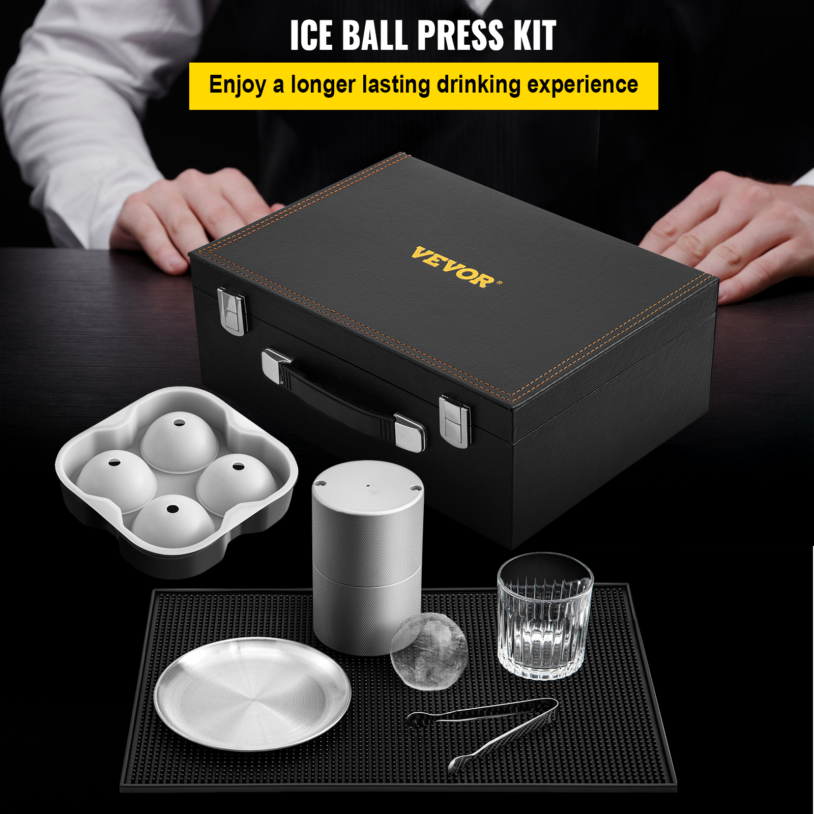 BENTISM Ice Ball Press Ice Ball Maker 2.4/60 mm Ice Press Kit for