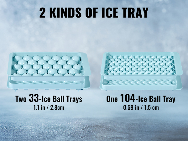 Mini Ice Cube Tray 104 Holes Round Ice Ball Molds Tiny Crushed Ice