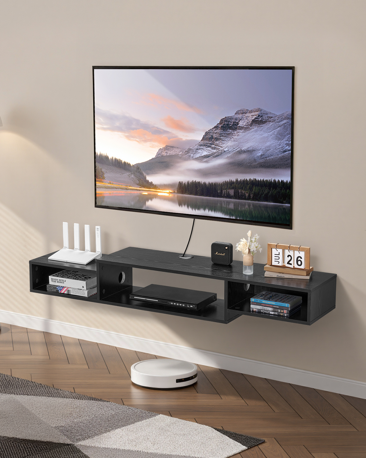 47-71 Inch Entertainment Center Power Outlet/adjustable Shel