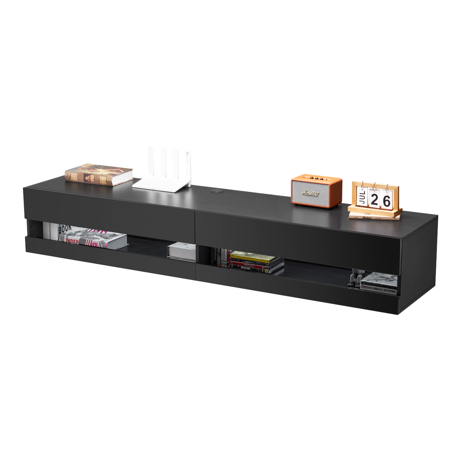 Floating TV Stand 47-71 inch Entertainment Center Power Outlet/Adjustable Shelf