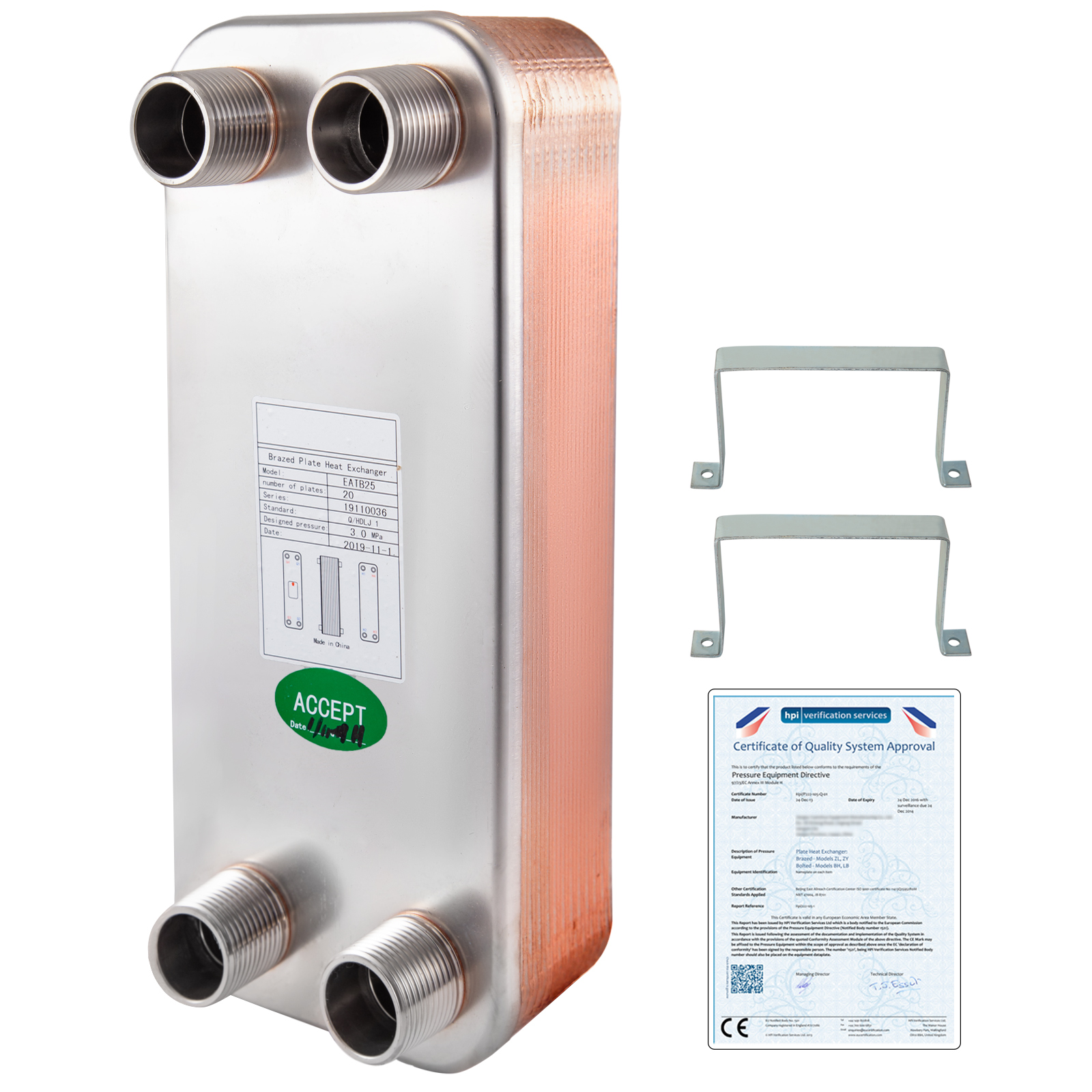 Eatb25 échangeur De Chaleur Thermique Inox 20 Plaques Economie D ...