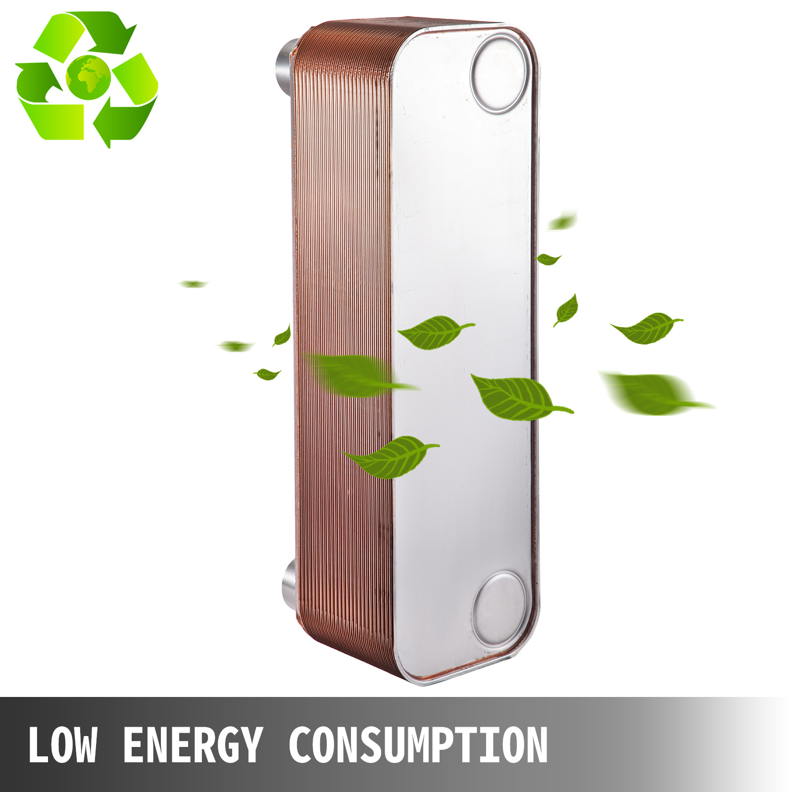 50 Plates Heat Exchanger, 24" X7", Brazed Plate Heat Exchanger, 2" Mnpt