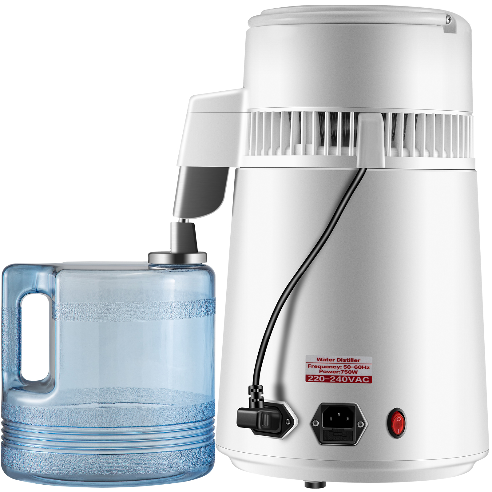 4L Water Distiller Purifier Machine Countertop Stainless Steel Interior