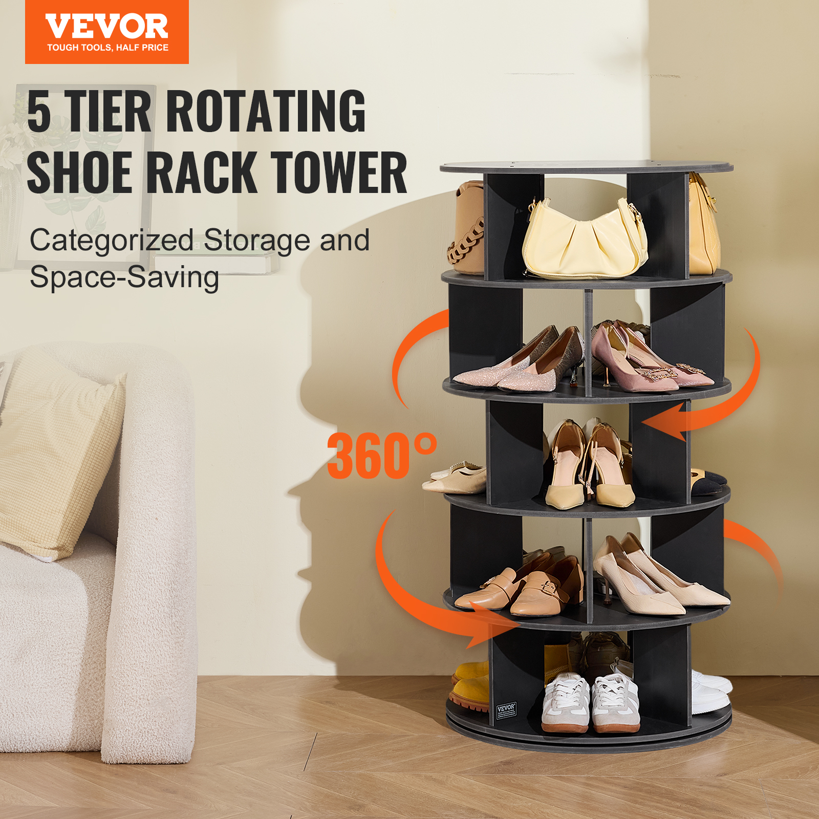 Rl Shoe Rack Uimoso 5-7tiers Rotating Shoe Rack Tower 360° Spinning Shoe Display ...
