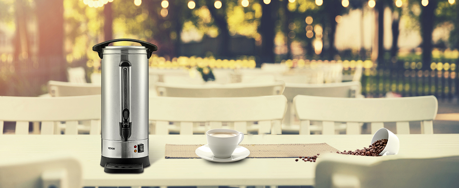 VEVOR Commercial Coffee Urn, 110 Cups Stainless Steel Large Coffee