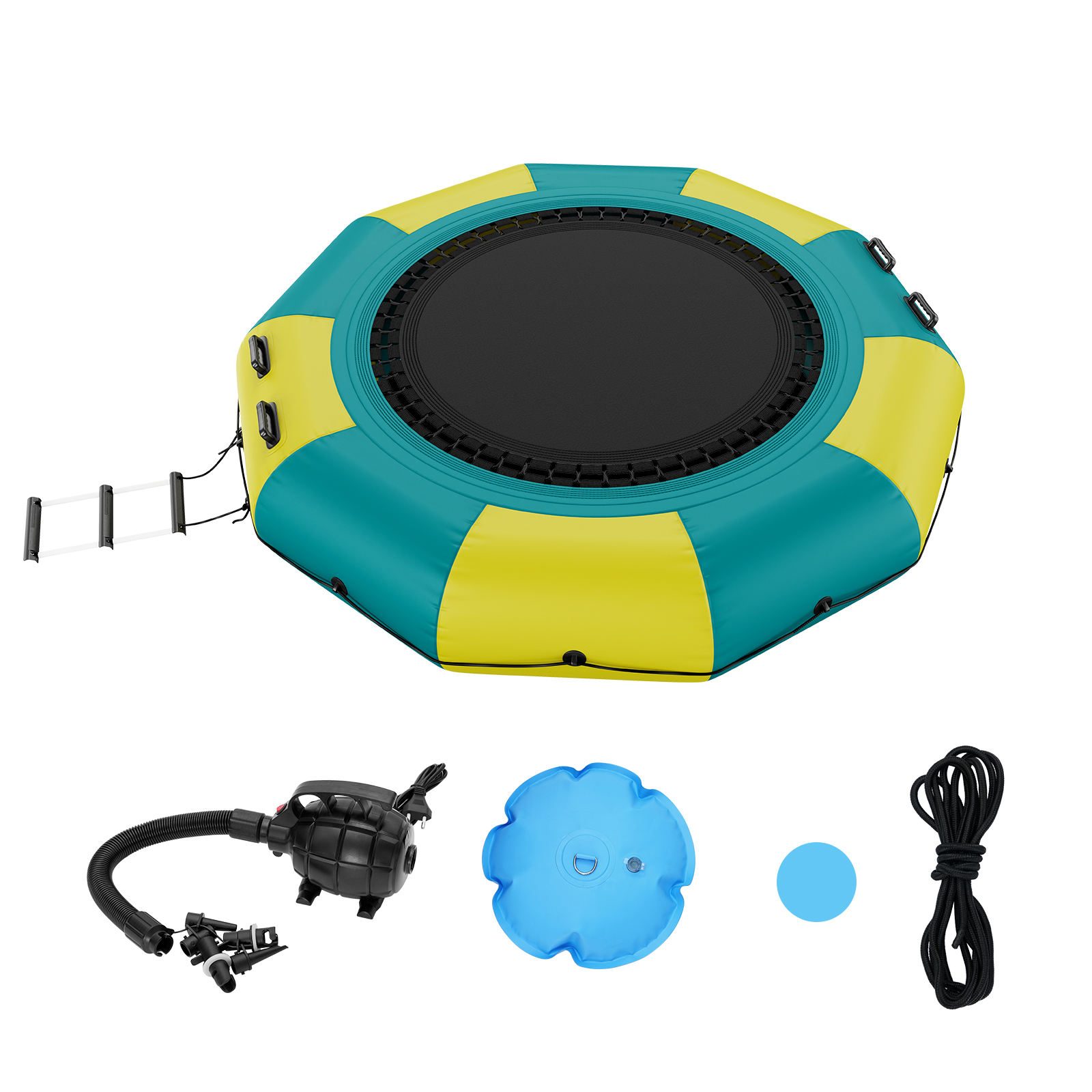 VEVOR 6.5/10/12/13/15/17ft Inflatable Water Trampoline Swim Platform Bounce - Picture 27 of 158