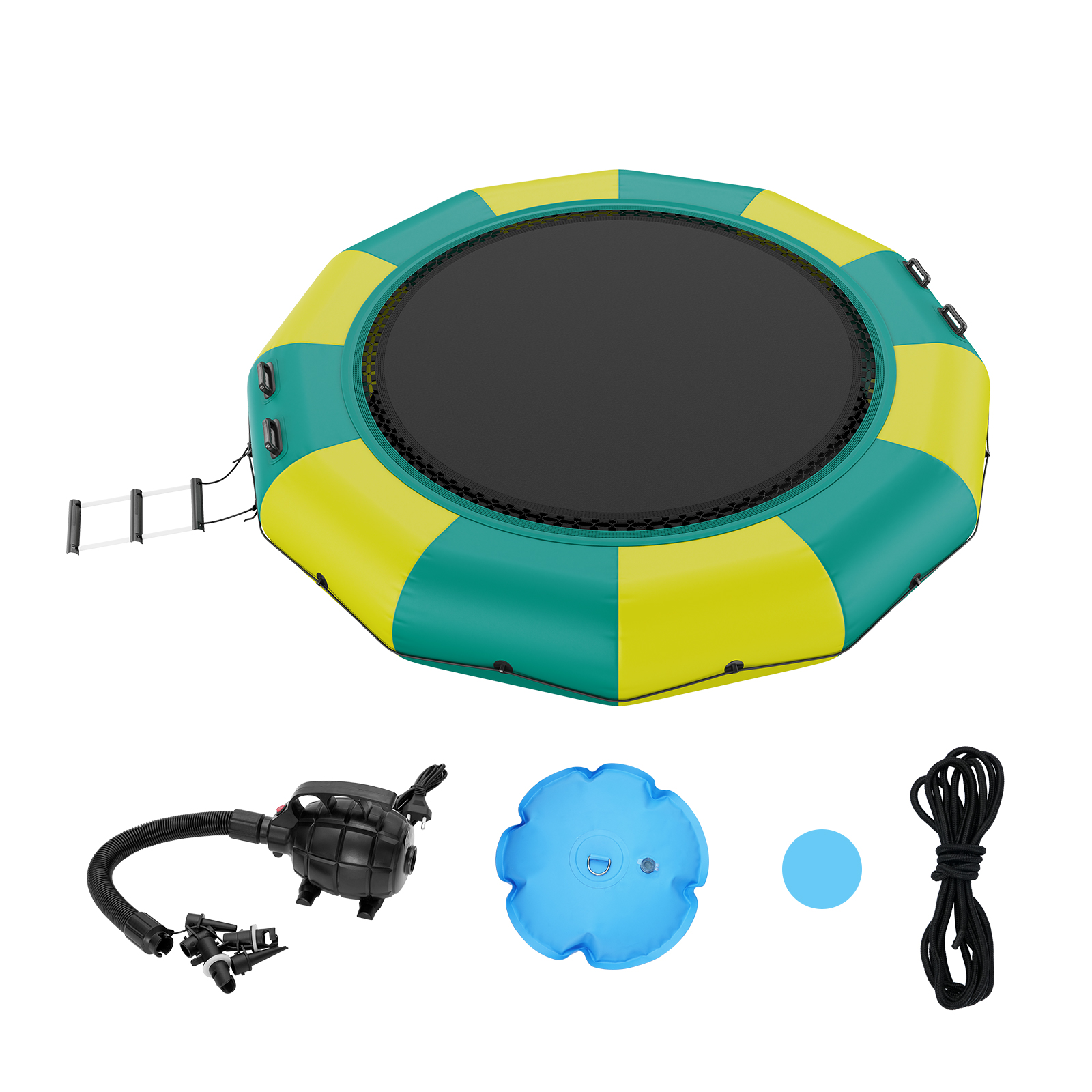 VEVOR 6.5/10/12/13/15/17ft Inflatable Water Trampoline Swim Platform Bounce - Picture 48 of 158