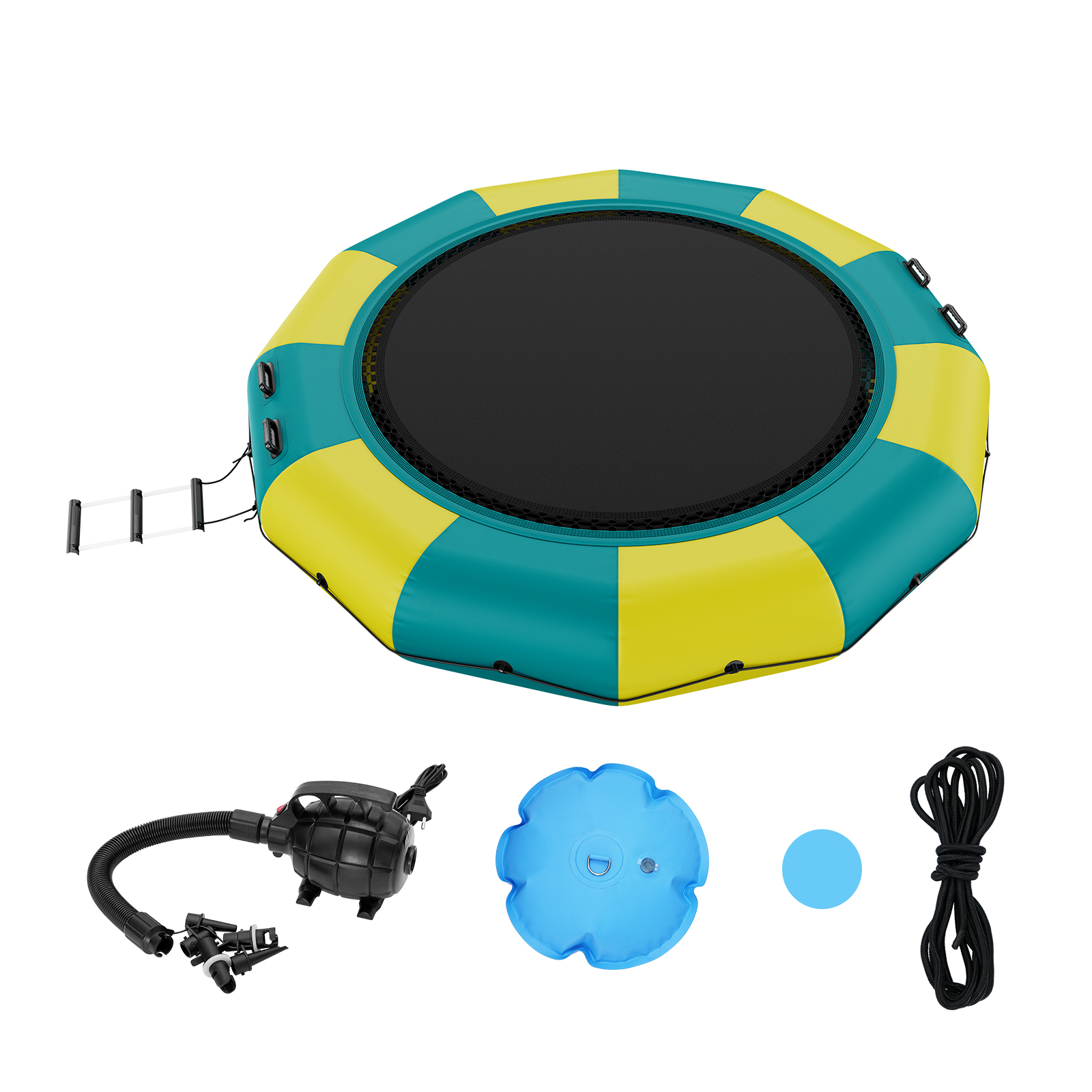 VEVOR 6.5/10/12/13/15/17ft Inflatable Water Trampoline Swim Platform Bounce - Picture 120 of 158