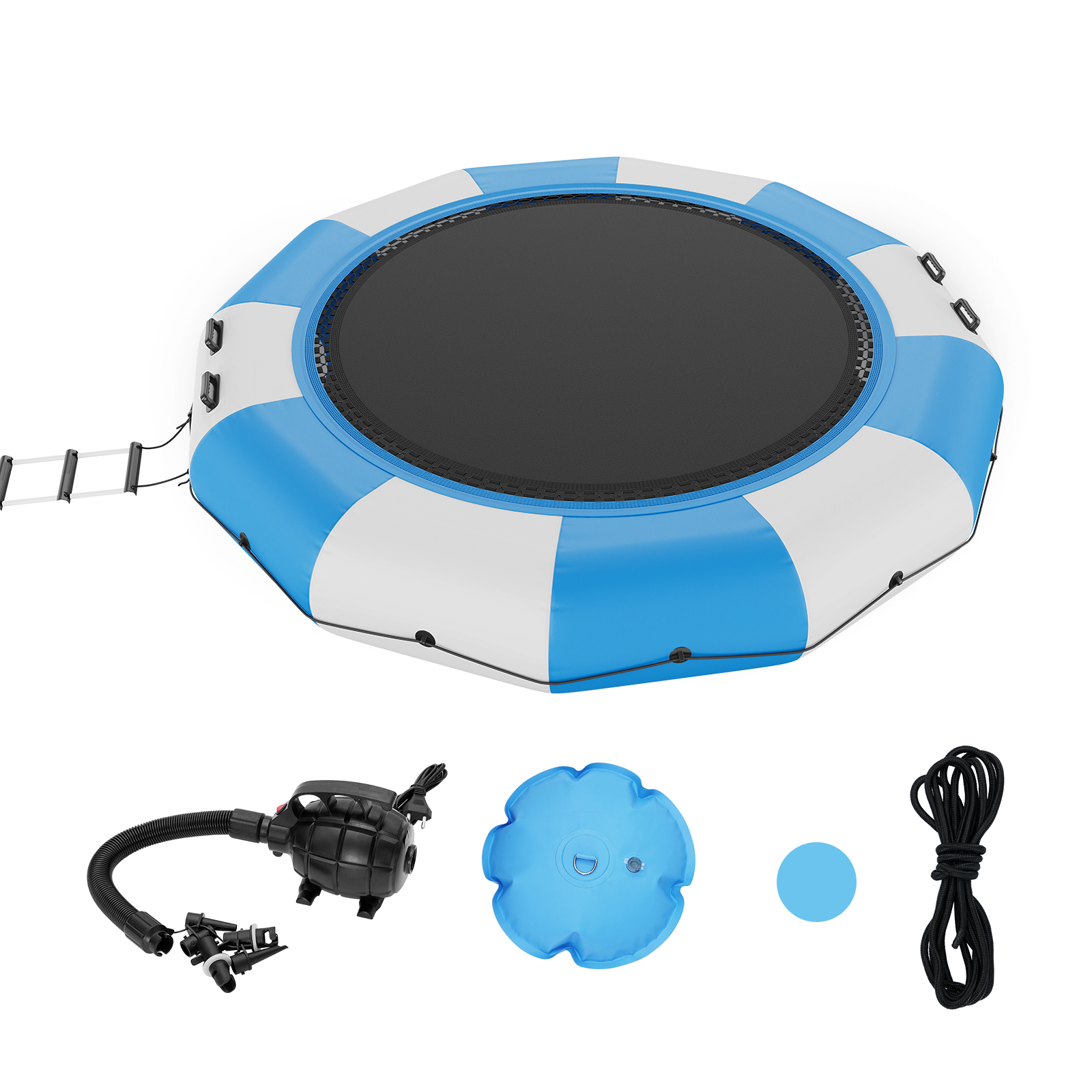 VEVOR 6.5/10/12/13/15/17ft Inflatable Water Trampoline Swim Platform Bounce - Picture 51 of 158