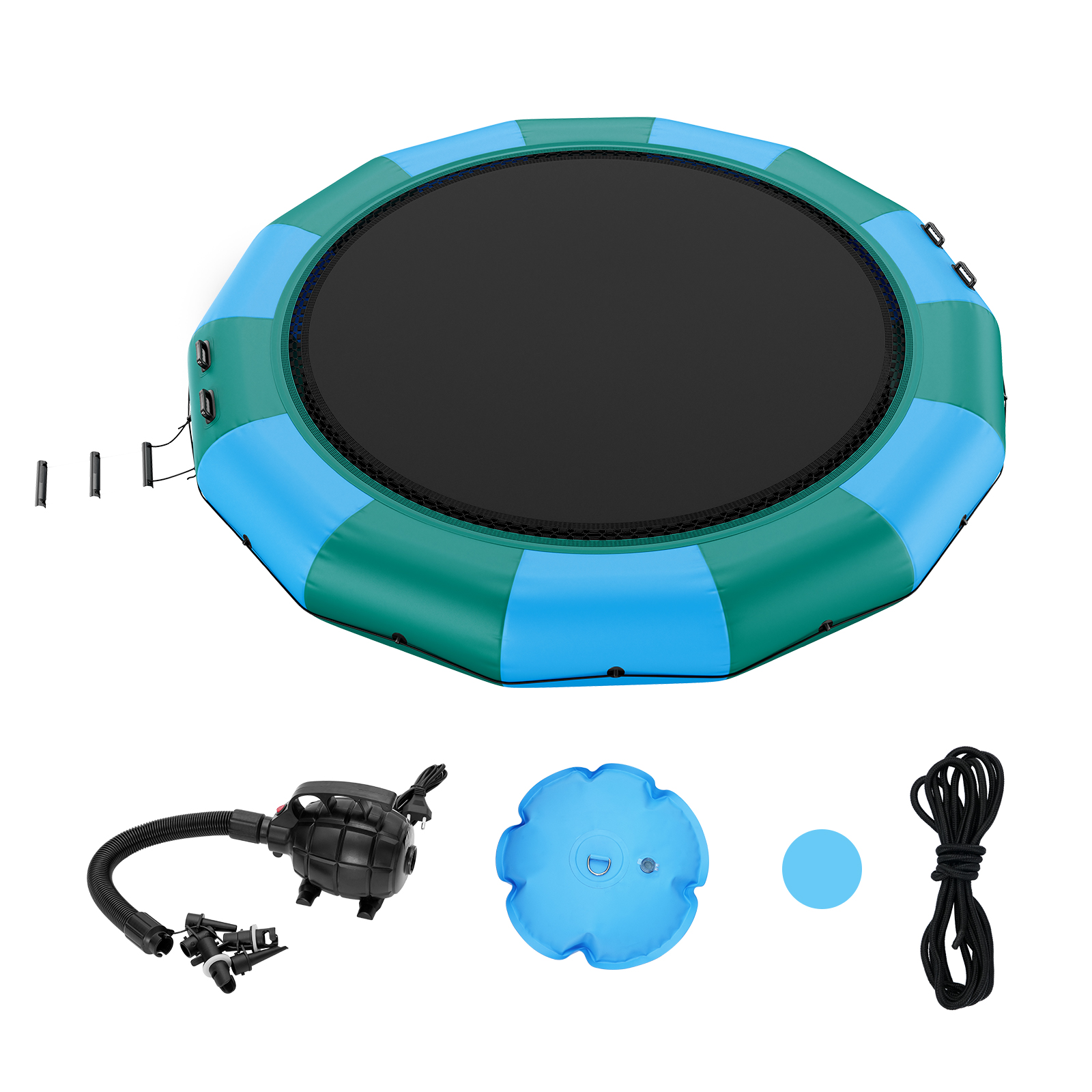 VEVOR 6.5/10/12/13/15/17ft Inflatable Water Trampoline Swim Platform Bounce - Picture 108 of 158
