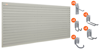 METALLMOBELL - Pannello Porta Attrezzi Da Parete | 22 Pezzi, Ganci E Staffe | Parete Attrezzata Officina, Pannelli Da Parete, Pannello Portautensili - TH001 - Foto 5