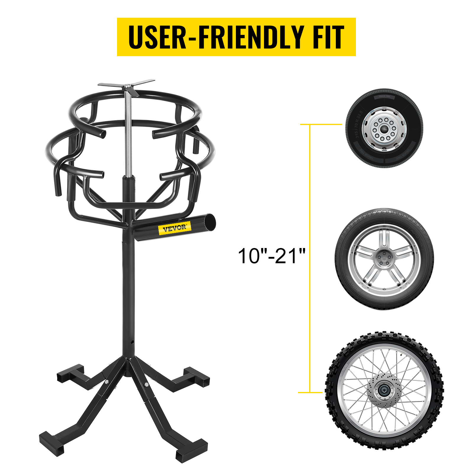 VEVOR Motorcycle Tire Changing Stand, Fit for 10" 21" Multi Tire