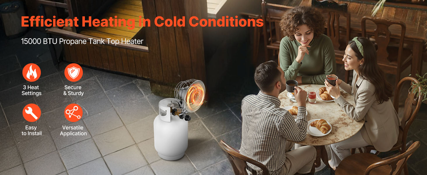 heater attached to propane tank
