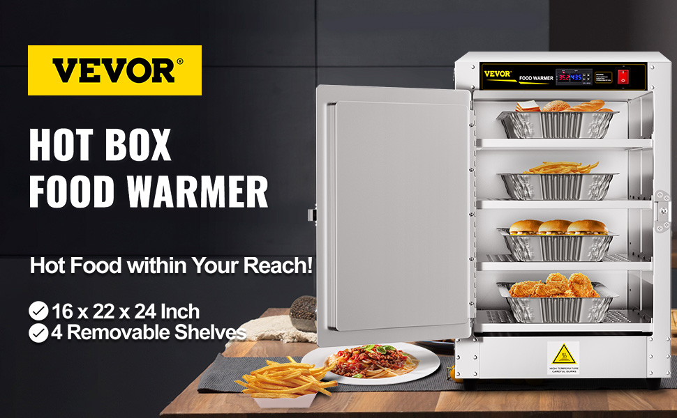 VEVOR Hot Box Food Warmer, 16x22x24 Concession Warmer with