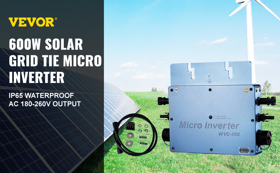 Vevor Solar Grid Tie Micro-wechselrichter Wvc 600w Solar Micro