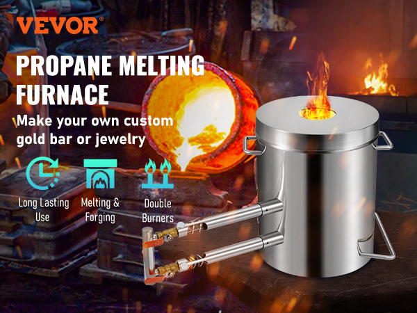 VEVOR Electric Melting Furnace 3kg Digital Electric Melting Furnace 1750W 1150°C/2102 °F Gold Smelter Furnace w/ Graphite Crucible Casting Refining