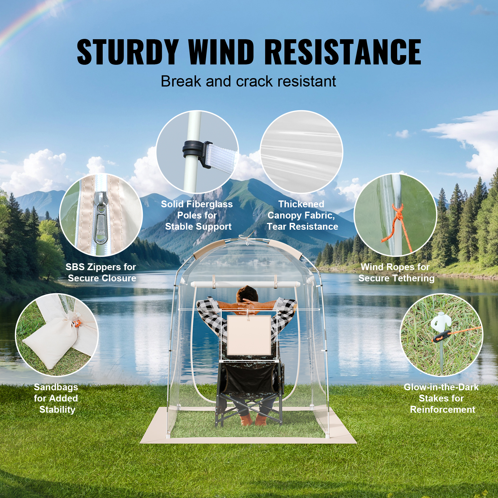 Bubble Tent Pop-Up Weatherproof Sports 50"x50"/72"x72"/10'x10'/12'x12'/15'x15' - Picture 18 of 62