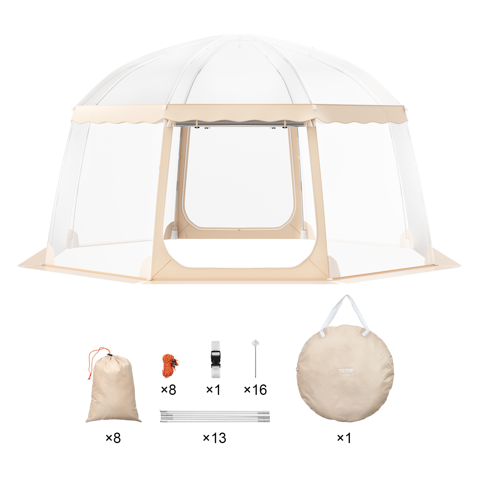 VEVOR Bubble Tent Pop-Up Weatherproof 50"x50"/72"x72"/10'x10'/12'x12'/15'x15'