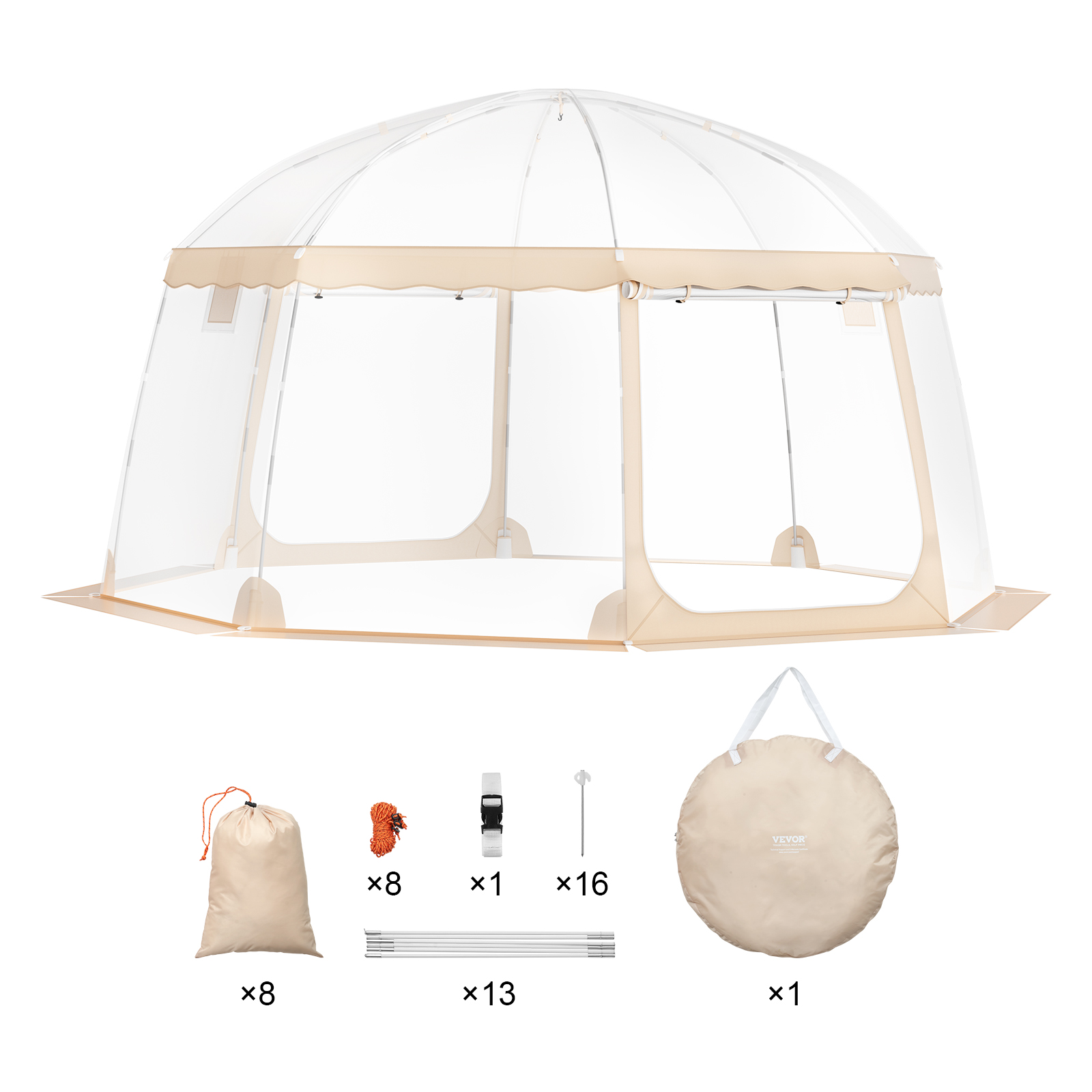 VEVOR Bubble Tent Pop-Up Weatherproof 50"x50"/72"x72"/10'x10'/12'x12'/15'x15'