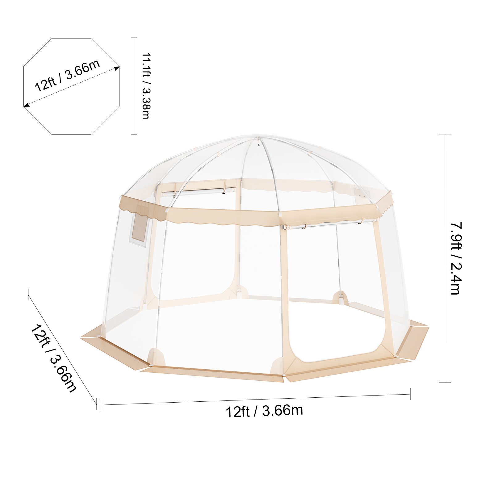 Bubble Tent Pop-Up Weatherproof Sports 50"x50"/72"x72"/10'x10'/12'x12'/15'x15' - Picture 46 of 62