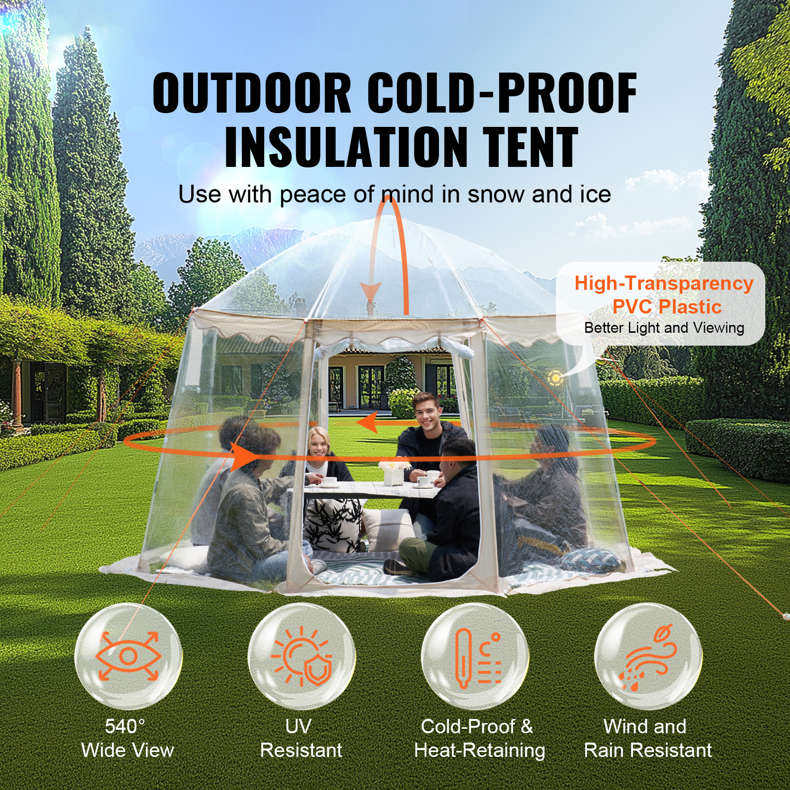 Bubble Tent Pop-Up Weatherproof Sports 50"x50"/72"x72"/10'x10'/12'x12'/15'x15' - Picture 52 of 62