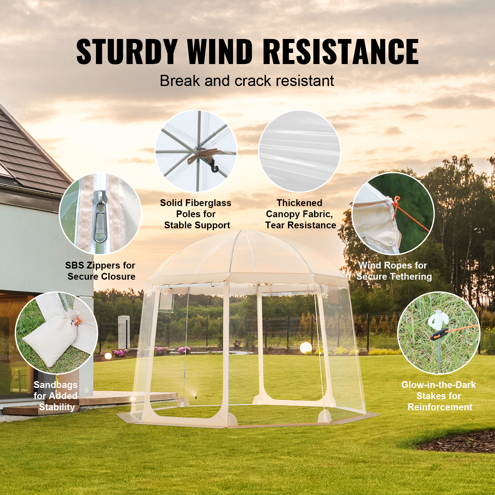Bubble Tent Pop-Up Weatherproof Sports 50"x50"/72"x72"/10'x10'/12'x12'/15'x15' - Picture 54 of 62