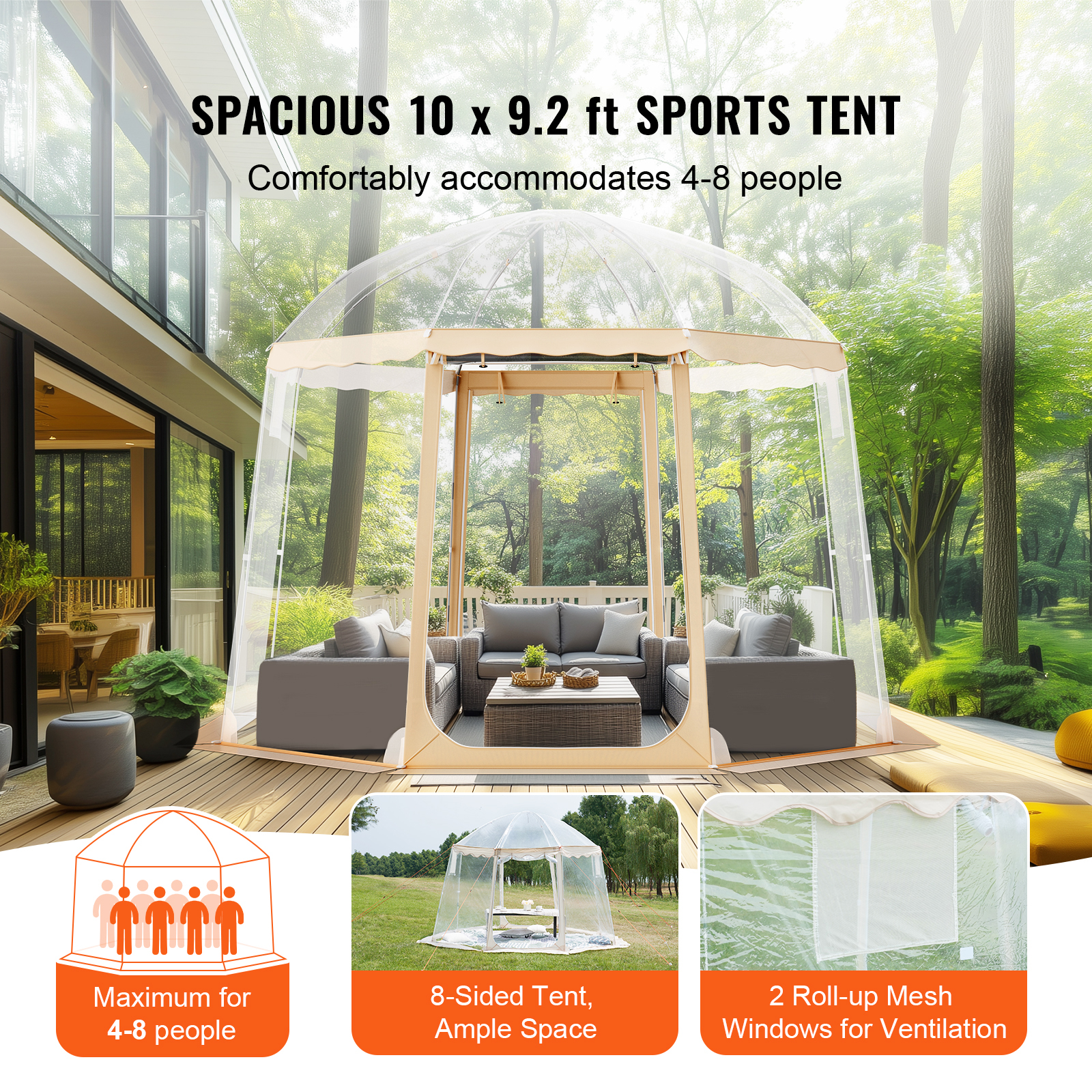 Bubble Tent Pop-Up Weatherproof Sports 50"x50"/72"x72"/10'x10'/12'x12'/15'x15' - Picture 57 of 62