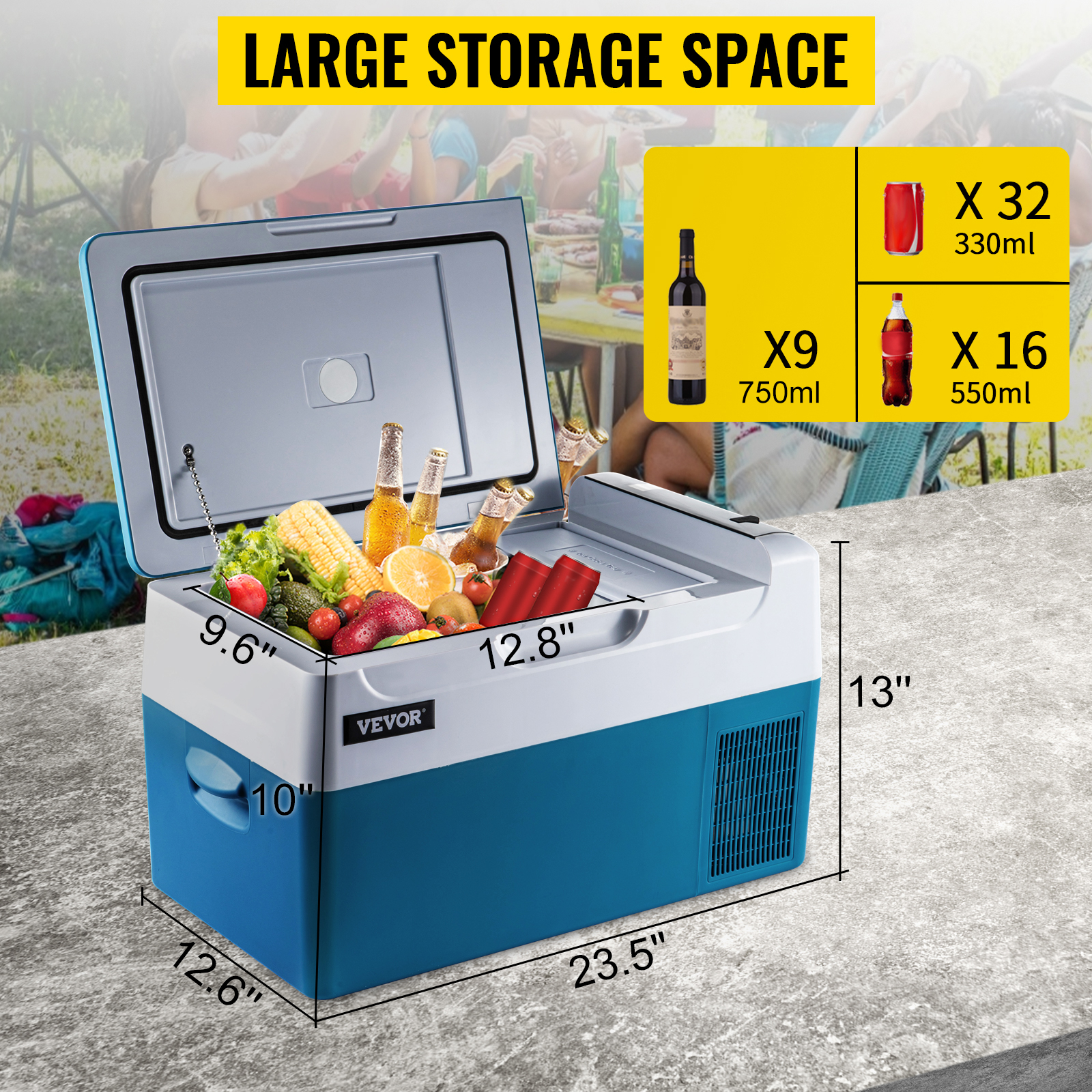 Cooler Portátil VEVOR 52 Qt - Mantém Frio Por 6 Dias, 50 Latas, Abridor Incluso