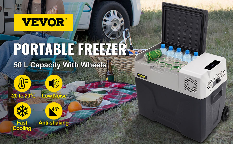 50l Portable Auto Kühlschrank Kompressor Kühlschrank Gefrierfach Kühlbox  Camping