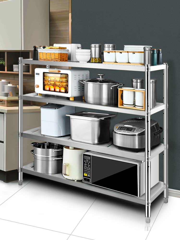 VEVORbrand 4-Tier Shelf Stainless Steel Shelving 330LB Capacity per Shelf  Commercial Standing Shelf Unit for Kitchen, Office, Garage Storage