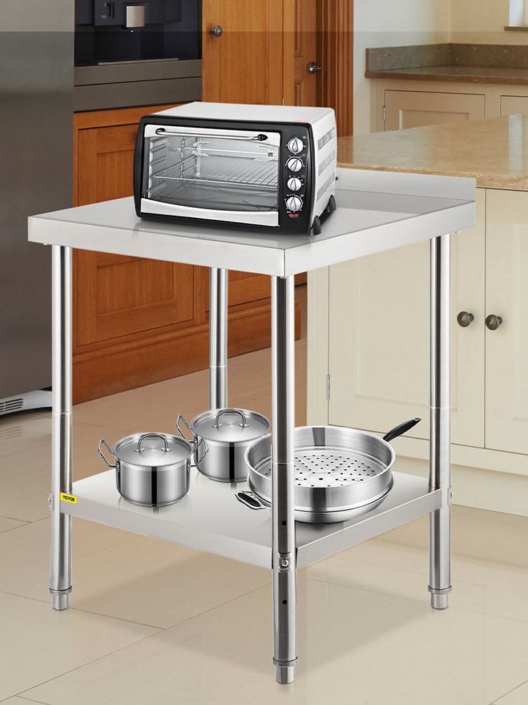 VEVOR Stainless Steel Rolling Table 35.4 x 23.6 in. Kitchen Prep