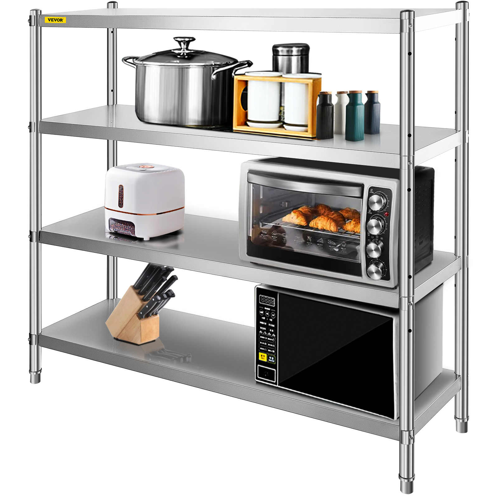 4 Shelf Cabinet Rugged Adjustable Shelves Tool Garage Storage Heavy Duty New 
