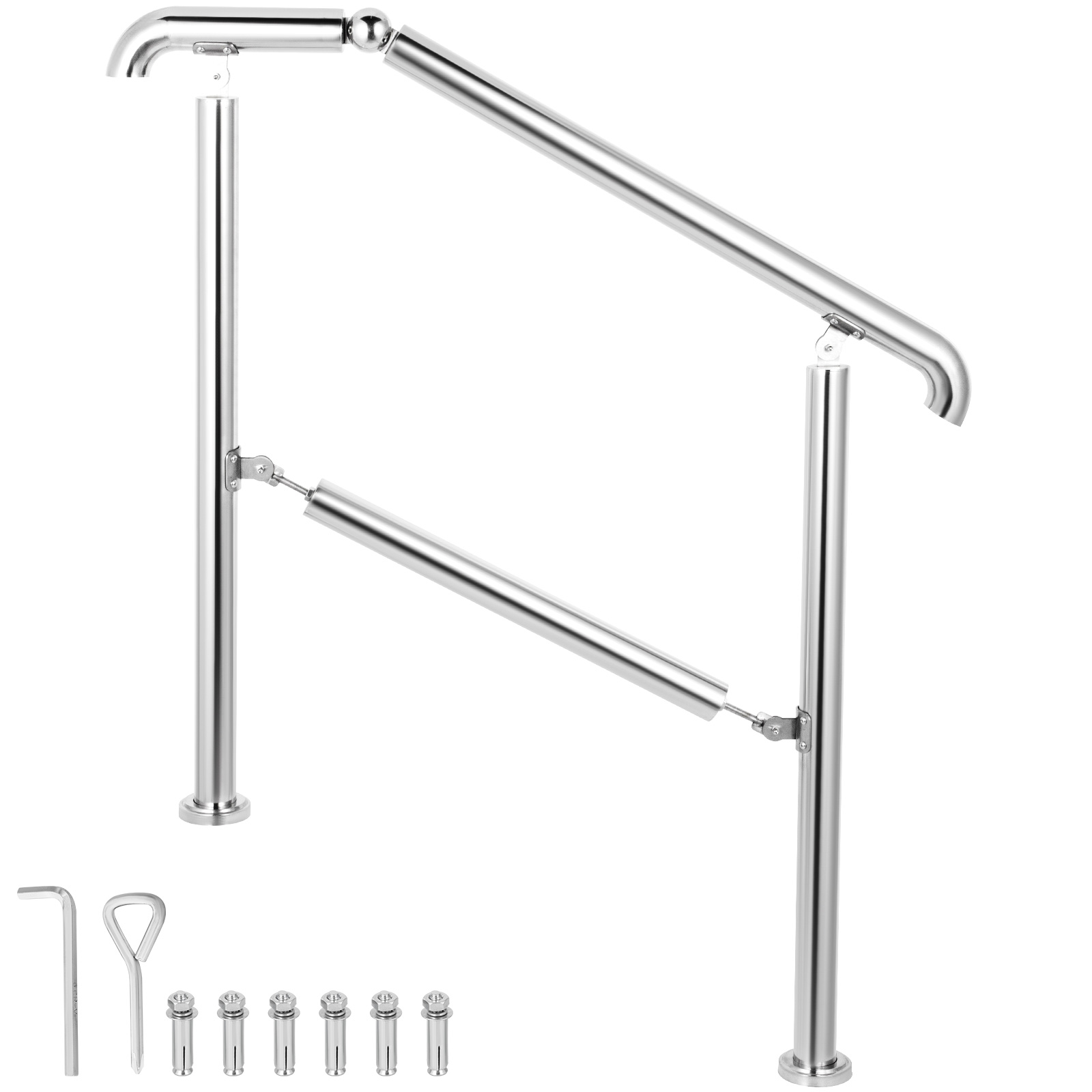 Outdoor Step Railing,Stainless Steel,3/5 Step