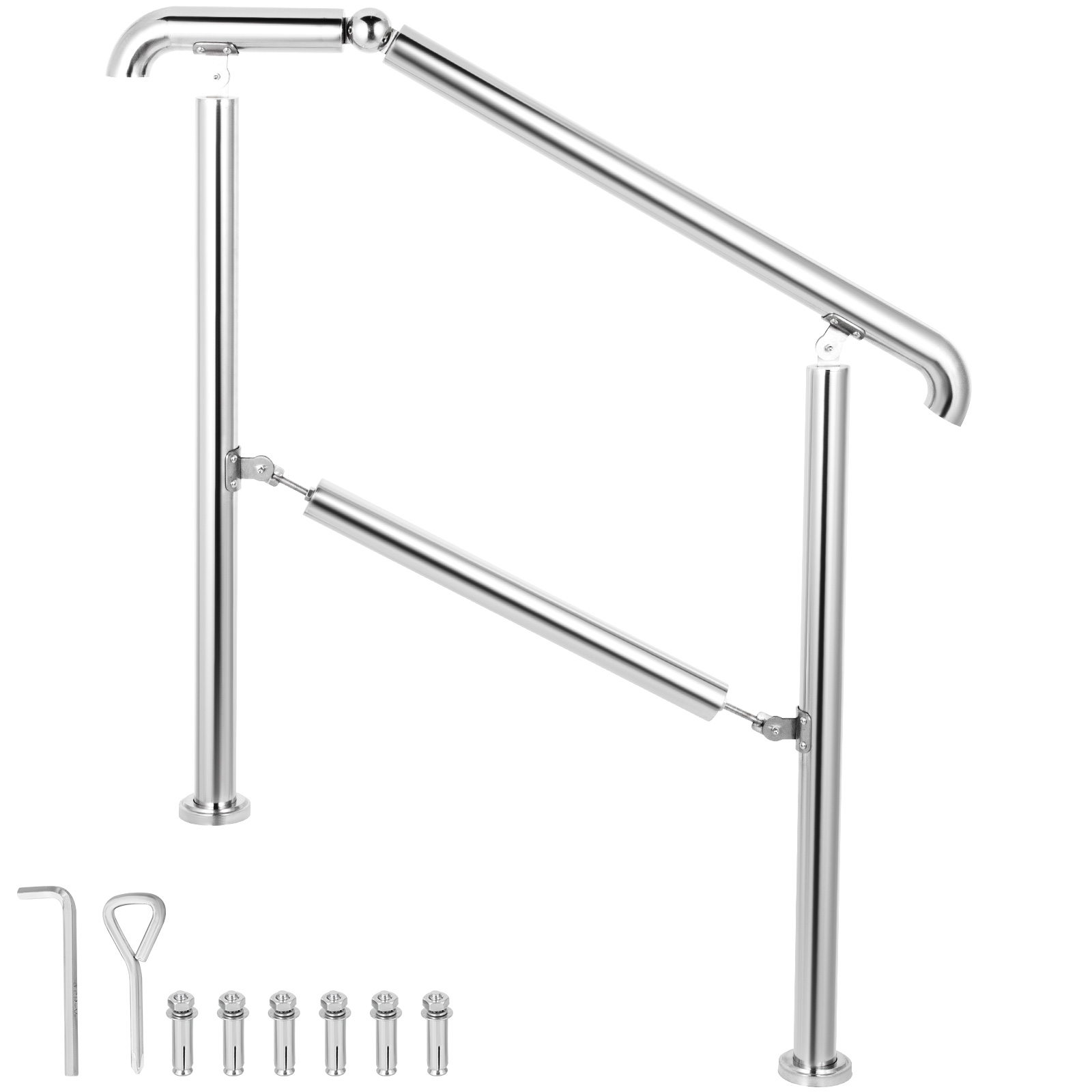 Vevor Vevor 3 Step Railing Stainless Steel Transitional Handrail Fit For Level Surface And 1 To 8073